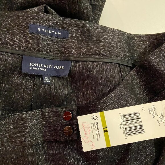 JONES NEW YORK Women's Signature Black/White Odeon Pants - Size 14 - NWT $99 - Picture 4 of 4